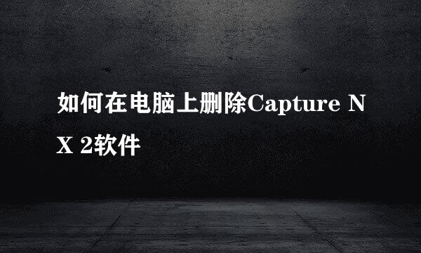 如何在电脑上删除Capture NX 2软件