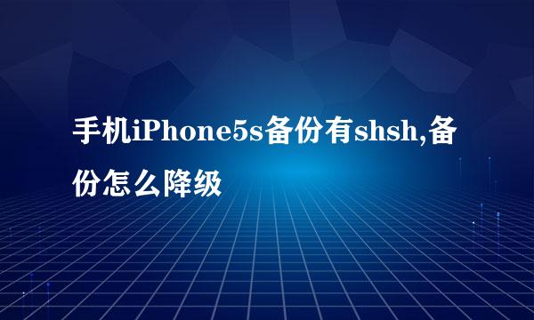 手机iPhone5s备份有shsh,备份怎么降级