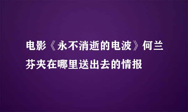 电影《永不消逝的电波》何兰芬夹在哪里送出去的情报