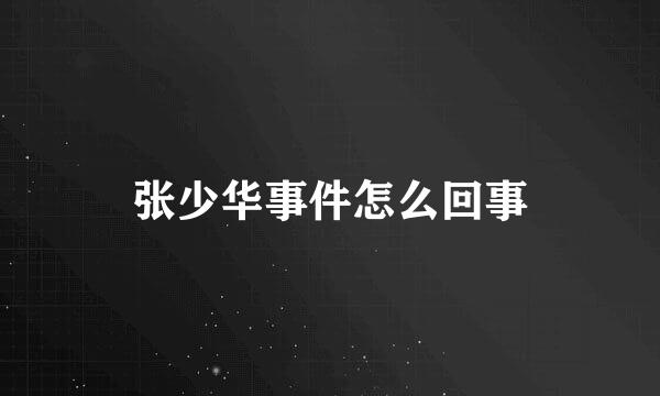 张少华事件怎么回事