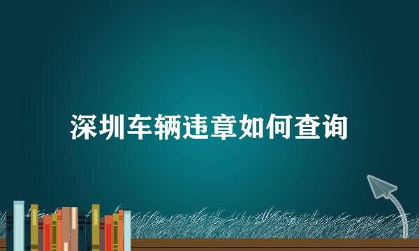 深圳车辆违章如何查询