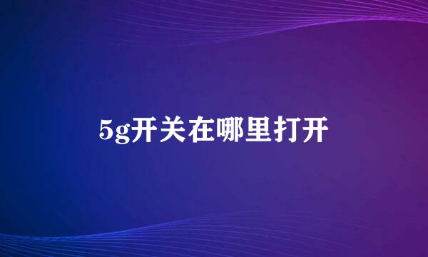 5g开关在哪里打开