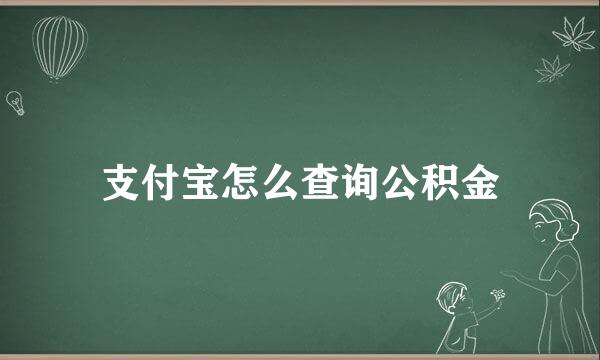 支付宝怎么查询公积金