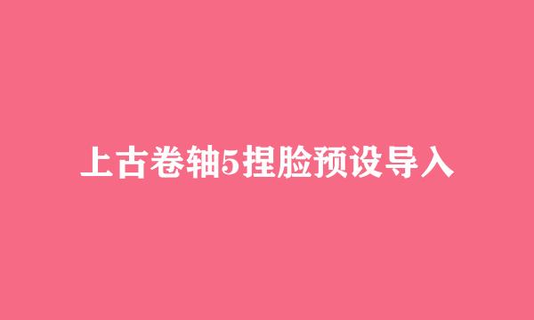 上古卷轴5捏脸预设导入