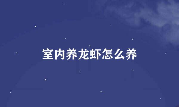 室内养龙虾怎么养