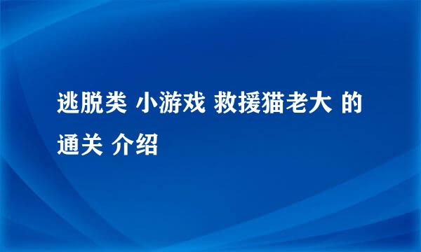 逃脱类 小游戏 救援猫老大 的通关 介绍