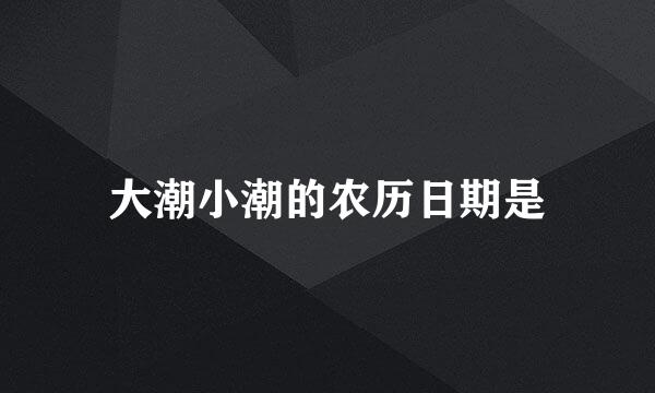 大潮小潮的农历日期是