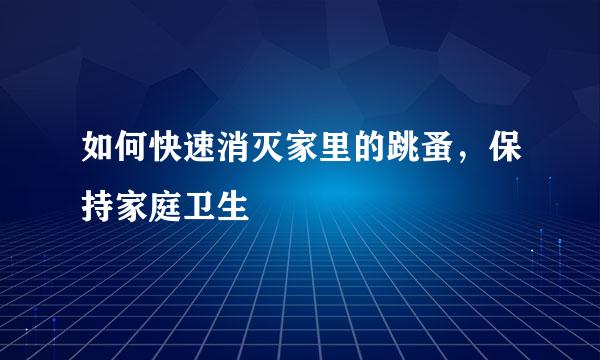 如何快速消灭家里的跳蚤，保持家庭卫生
