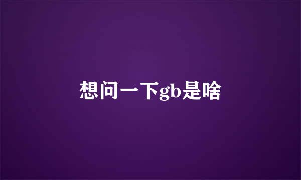 想问一下gb是啥