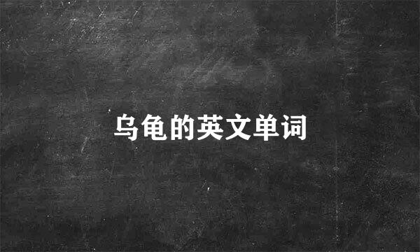 乌龟的英文单词