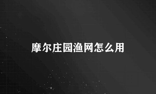 摩尔庄园渔网怎么用