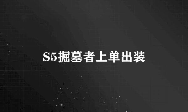 S5掘墓者上单出装