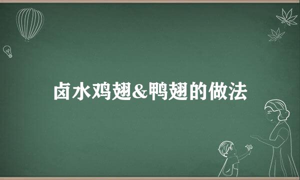 卤水鸡翅&鸭翅的做法