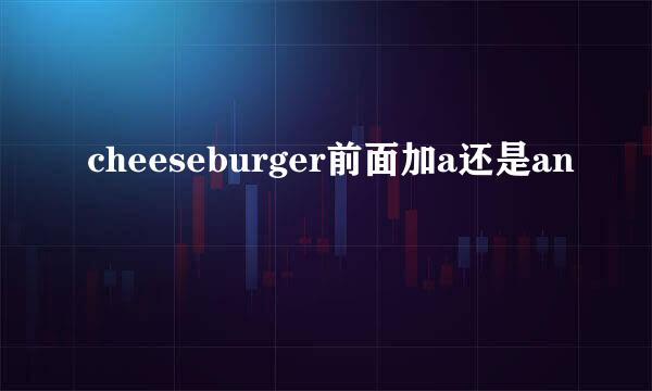 cheeseburger前面加a还是an