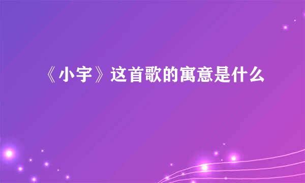 《小宇》这首歌的寓意是什么