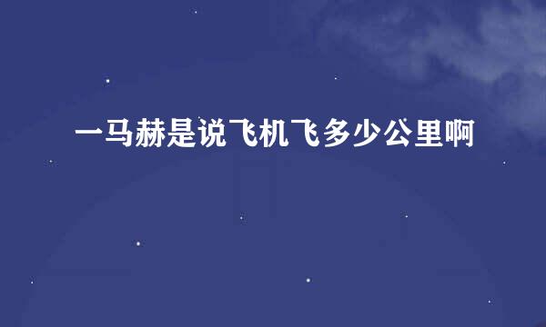 一马赫是说飞机飞多少公里啊