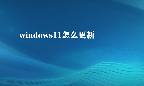 windows11怎么更新
