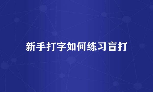 新手打字如何练习盲打