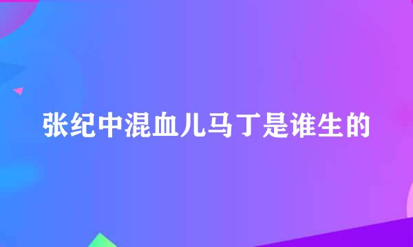 张纪中混血儿马丁是谁生的