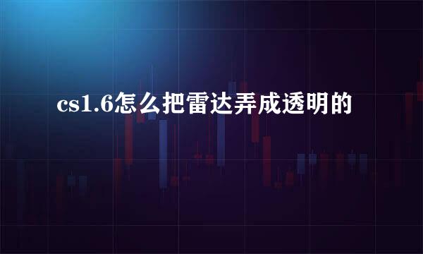 cs1.6怎么把雷达弄成透明的