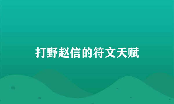 打野赵信的符文天赋
