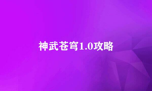 神武苍穹1.0攻略