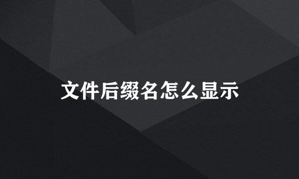 文件后缀名怎么显示