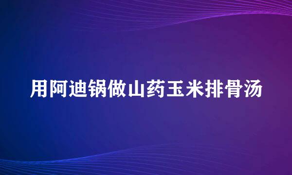 用阿迪锅做山药玉米排骨汤