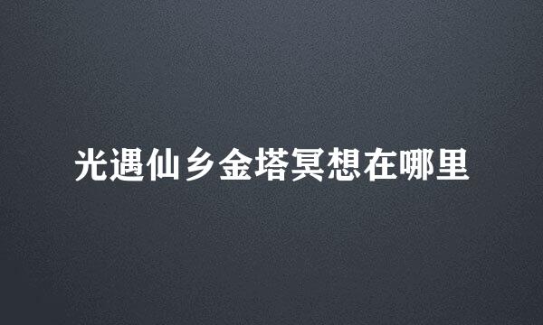 光遇仙乡金塔冥想在哪里