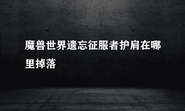 魔兽世界遗忘征服者护肩在哪里掉落