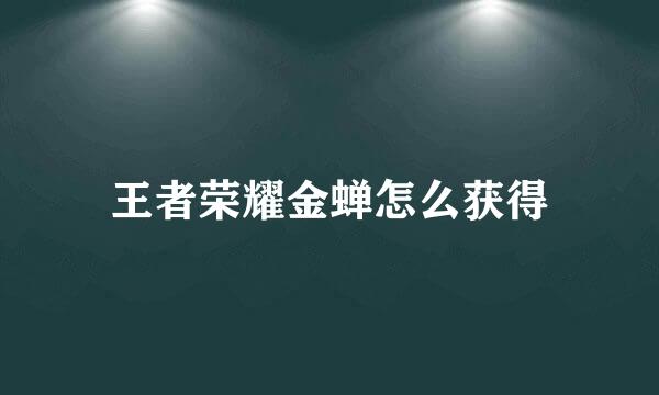 王者荣耀金蝉怎么获得