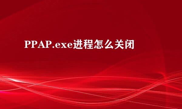 PPAP.exe进程怎么关闭