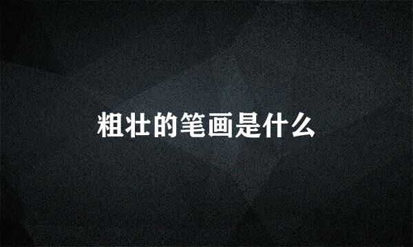 粗壮的笔画是什么