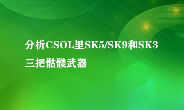 分析CSOL里SK5/SK9和SK3三把骷髅武器