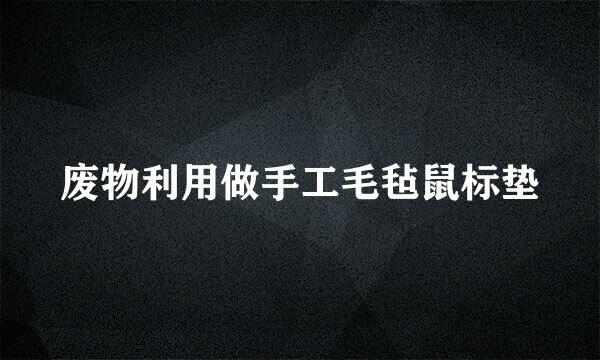 废物利用做手工毛毡鼠标垫