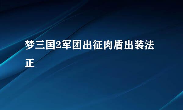 梦三国2军团出征肉盾出装法正