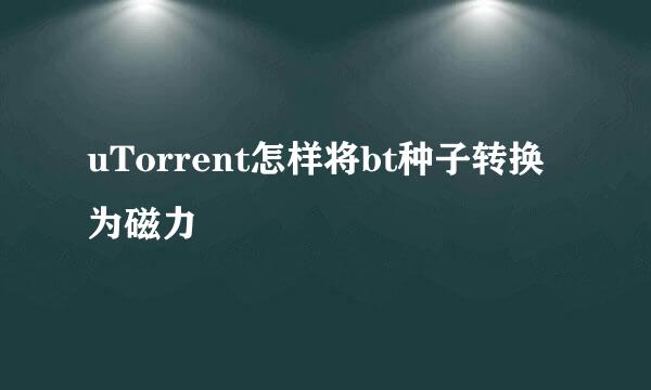 uTorrent怎样将bt种子转换为磁力