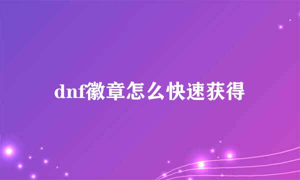 dnf徽章怎么快速获得