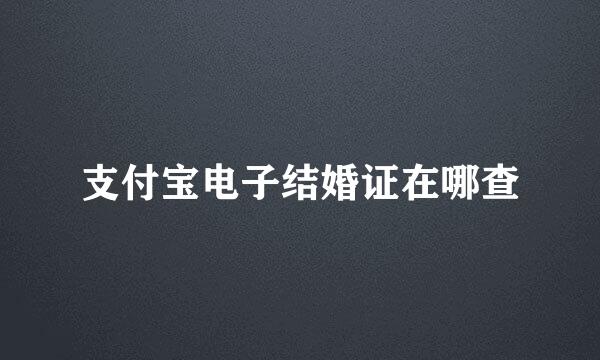 支付宝电子结婚证在哪查