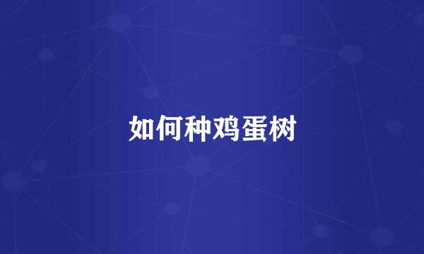 如何种鸡蛋树