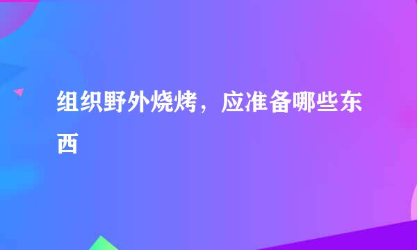 组织野外烧烤，应准备哪些东西