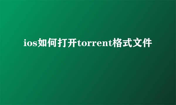 ios如何打开torrent格式文件