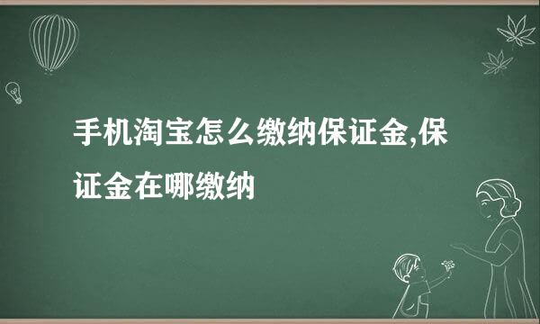 手机淘宝怎么缴纳保证金,保证金在哪缴纳