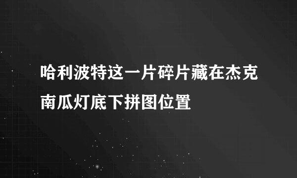 哈利波特这一片碎片藏在杰克南瓜灯底下拼图位置