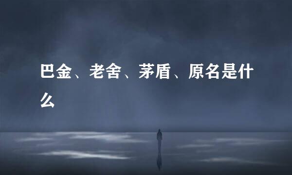 巴金、老舍、茅盾、原名是什么