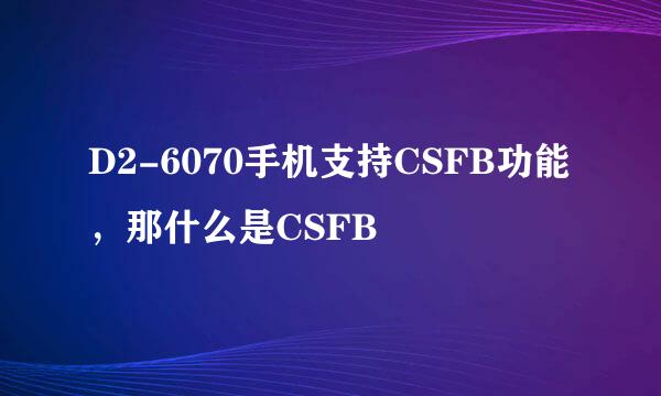 D2-6070手机支持CSFB功能，那什么是CSFB