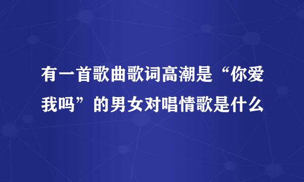 有一首歌曲歌词高潮是“你爱我吗”的男女对唱情歌是什么