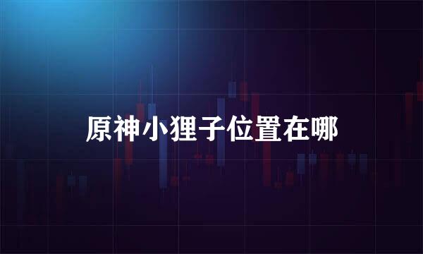 原神小狸子位置在哪
