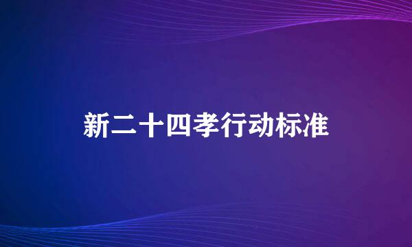 新二十四孝行动标准
