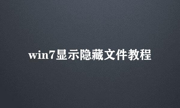 win7显示隐藏文件教程